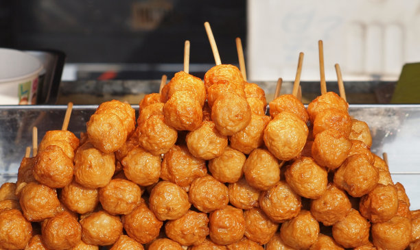 串肉签,油炸,小吃