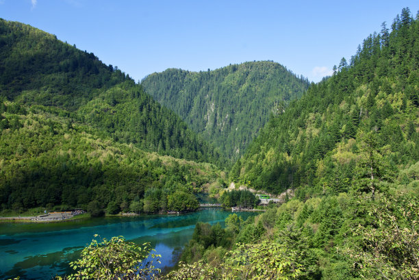 山谷,湖,九寨沟