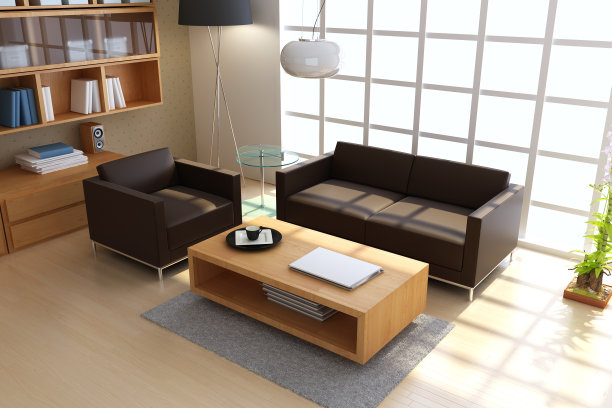 沙发茶几书柜3d模型