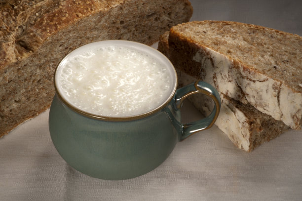 一半的,酪乳,牛奶