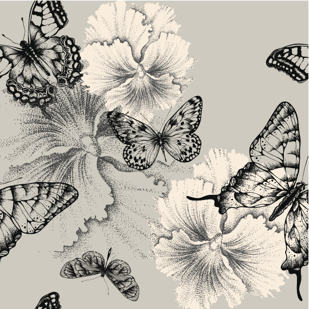 现代蝴蝶装饰矢量图案