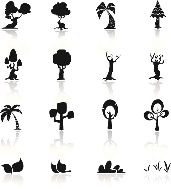 简约风格卡通树木插画