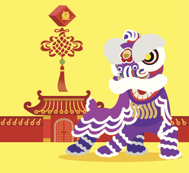 舞狮插画