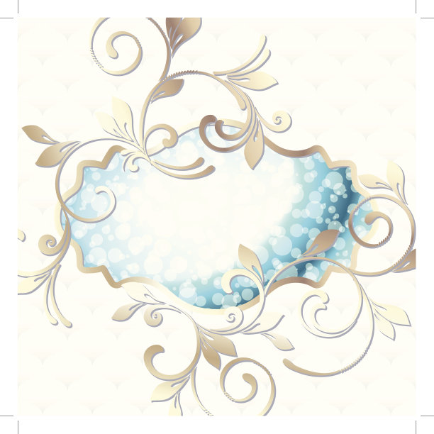 精美蓝绿色圆形花纹图案