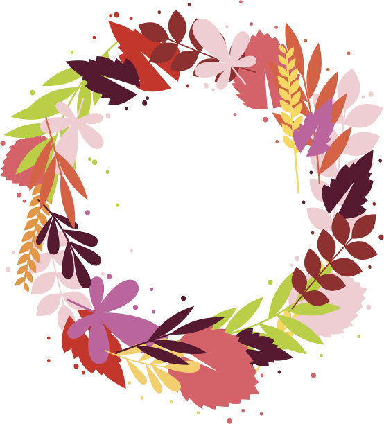 精美紫色绿色圆形花纹图案