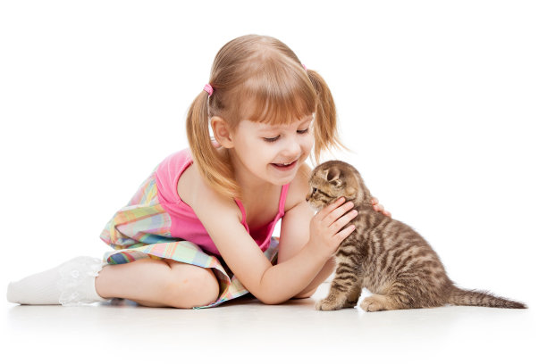 可爱猫咪小女孩