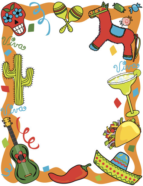墨西哥美食横幅矢量插画
