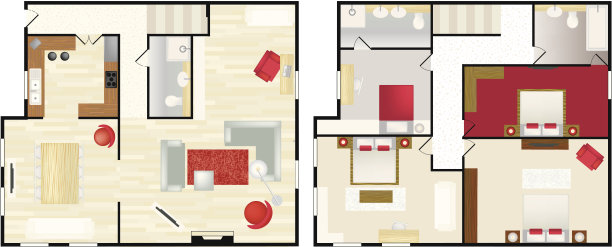 户型图彩图线条