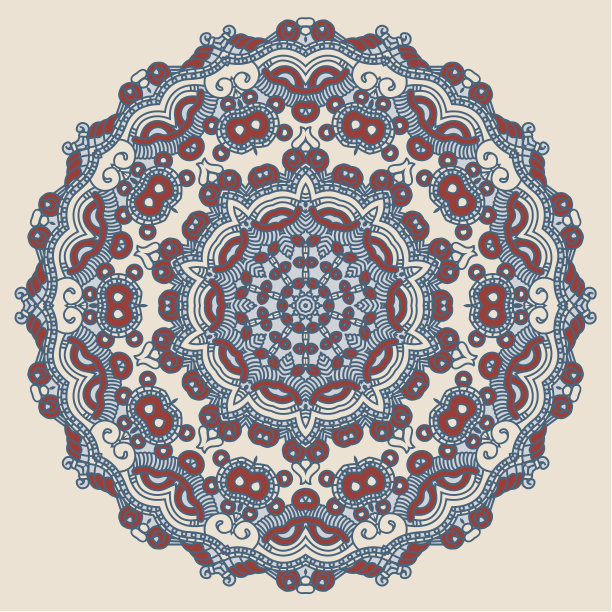 粉色星星圆形矢量图案