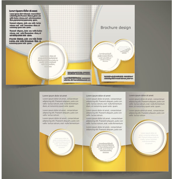 黄色三折页id设计模板