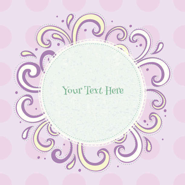 精美紫色绿色圆形花纹图案