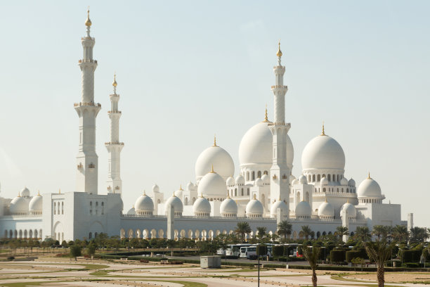 阿布扎比,清真寺,白色,阿联酋