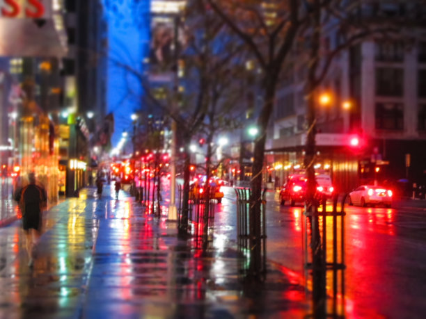 雨夜街景