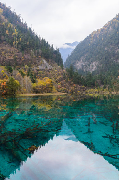 四川九寨沟秋冬景色