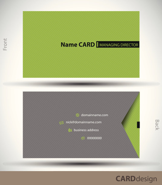 深绿色名片