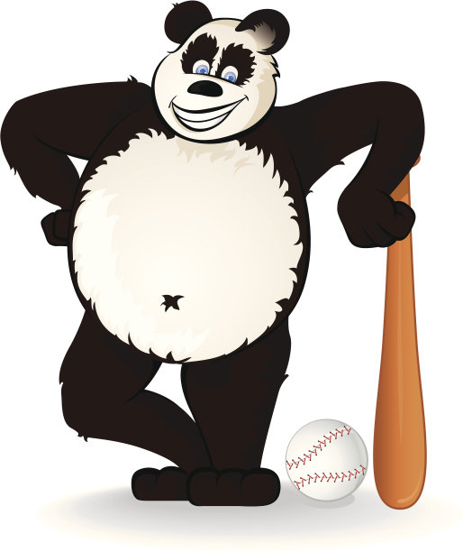 卡通运动熊猫
