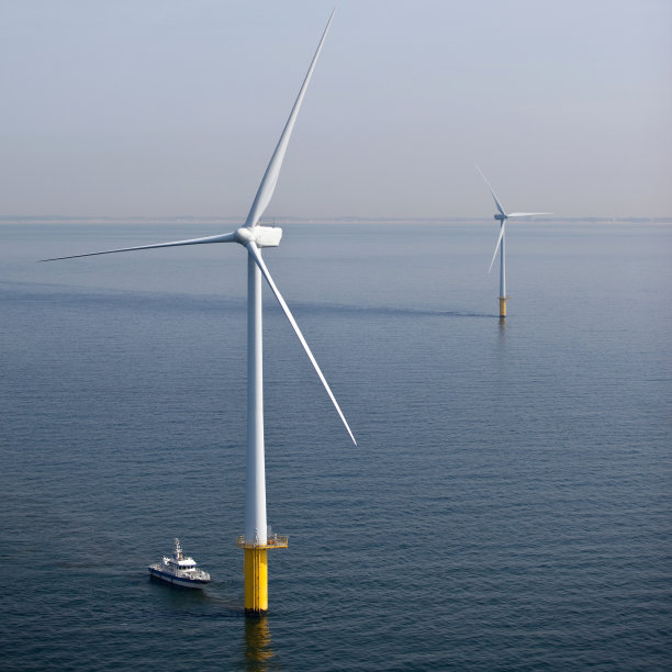 航拍电力设备风力发电机