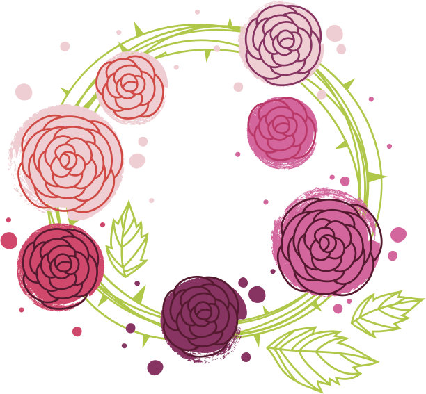 精美紫色绿色圆形花纹图案