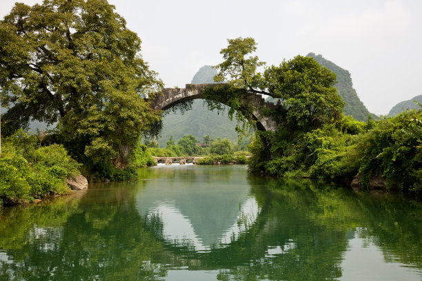 中国广西桂林阳朔遇龙河夏日风光