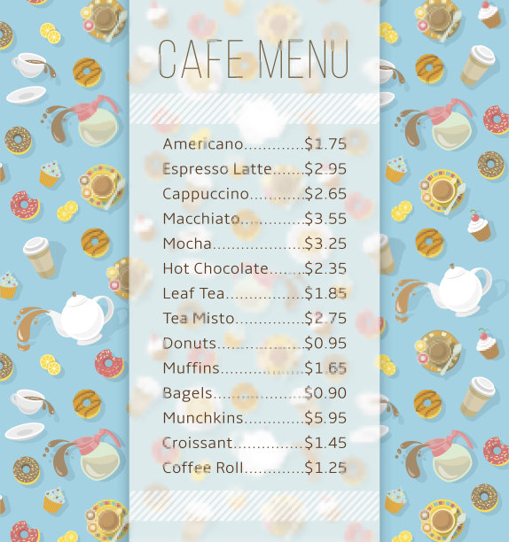 早餐店价目表图片