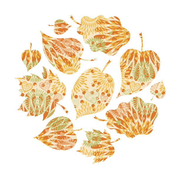 多彩枫叶无缝图案矢量背景