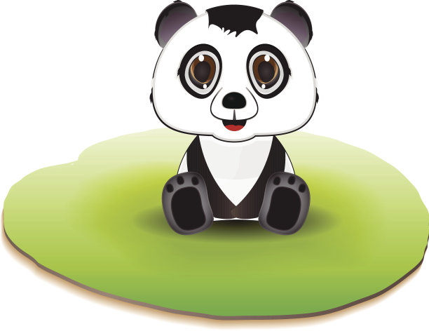 可爱卡通大熊猫插画