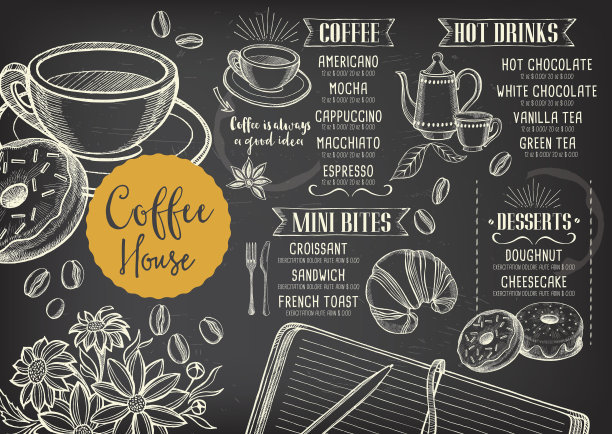咖啡元素创意设计海报