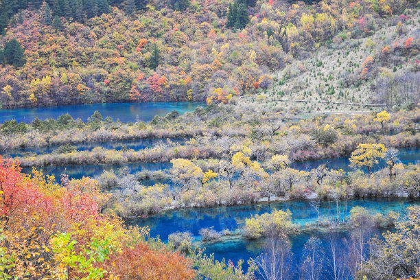 四川九寨沟秋冬景色