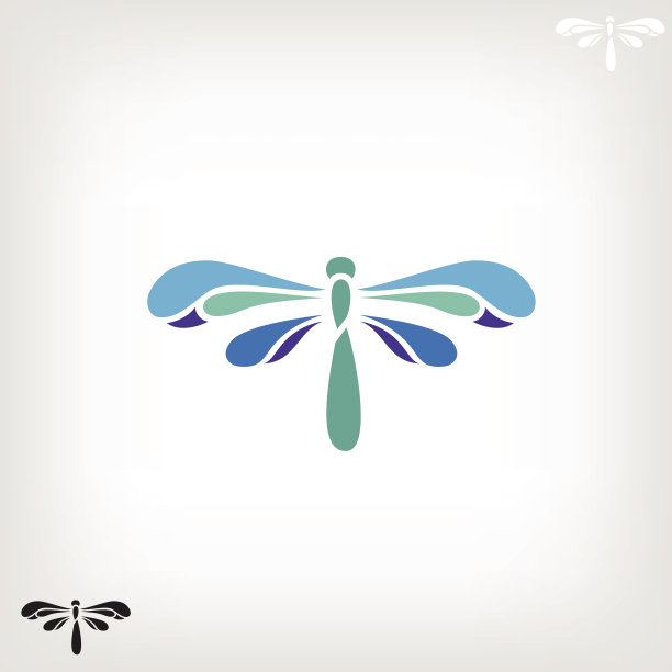 花卉蜻蜓与花矢量插画元素
