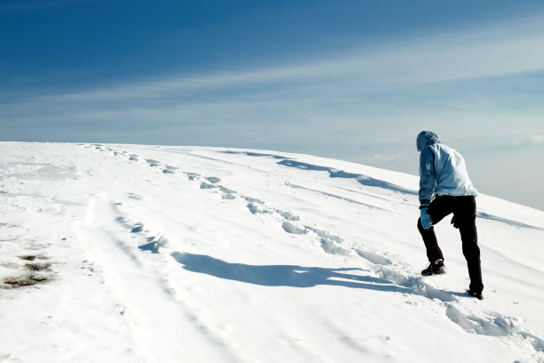 行走在雪地中的人