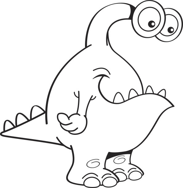 卡通插画太空小恐龙