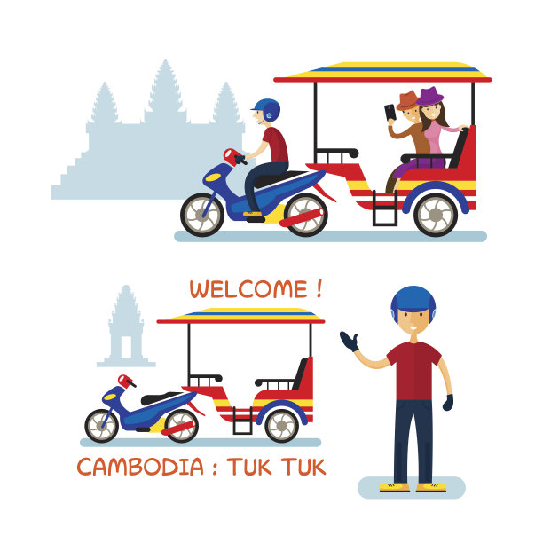 柬埔寨插画吴哥窟
