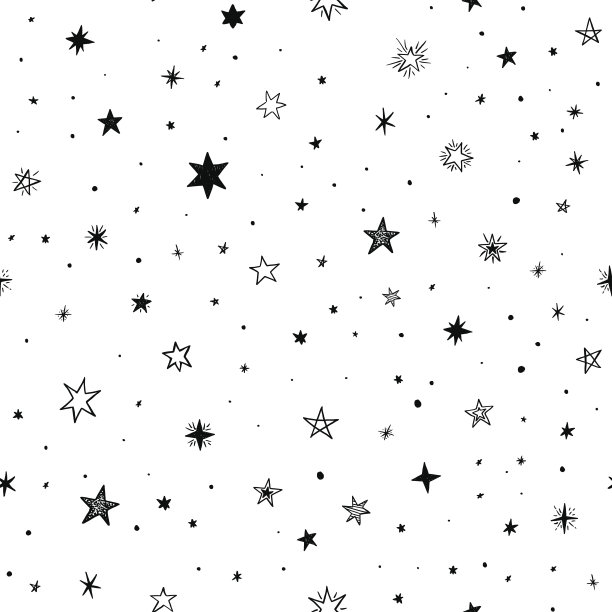 圣诞节元素星星四方连续