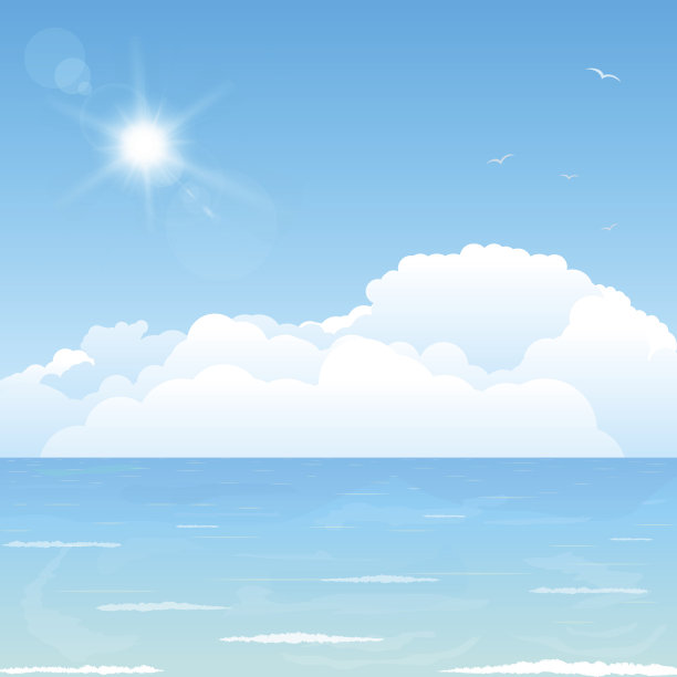 飞鸟蓝色大海壁纸