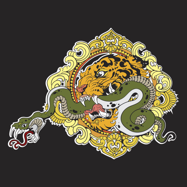 孟加拉虎,猫科动物,蛇