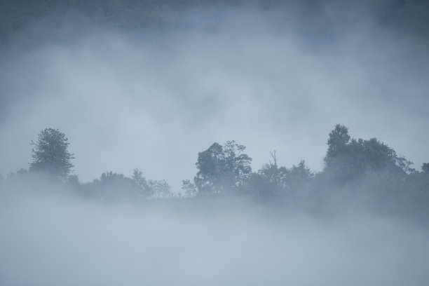 山间云雾环绕