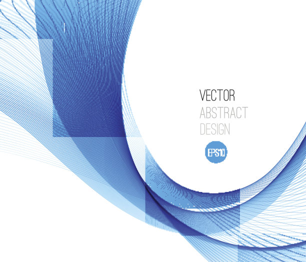 蓝色动感飘逸线条背景图