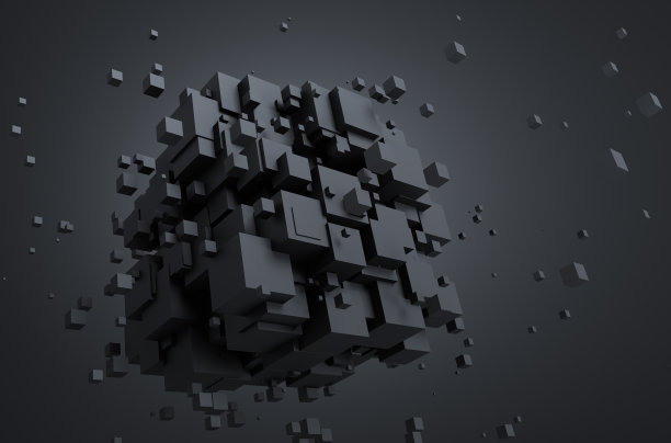 黑色立体几何抽象高清