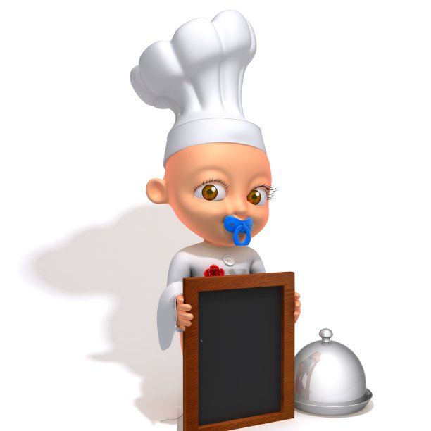 卡通可爱小男孩厨师