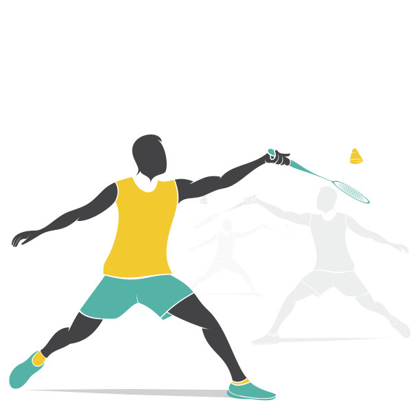 打羽毛球剪影
