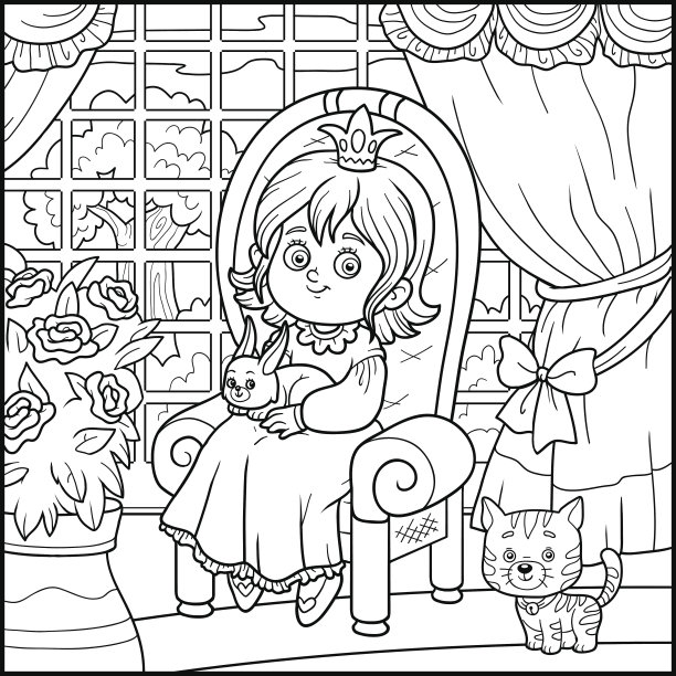 卡通兔子城堡儿童背景图片