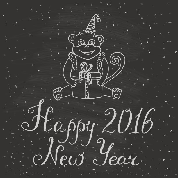 猴年字体,新年快乐