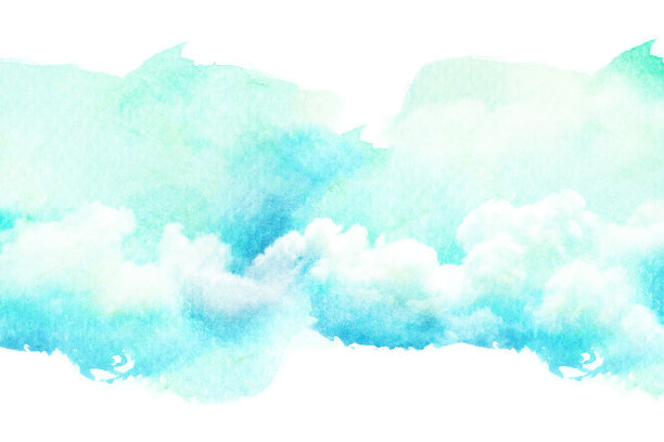 水彩云朵装饰画