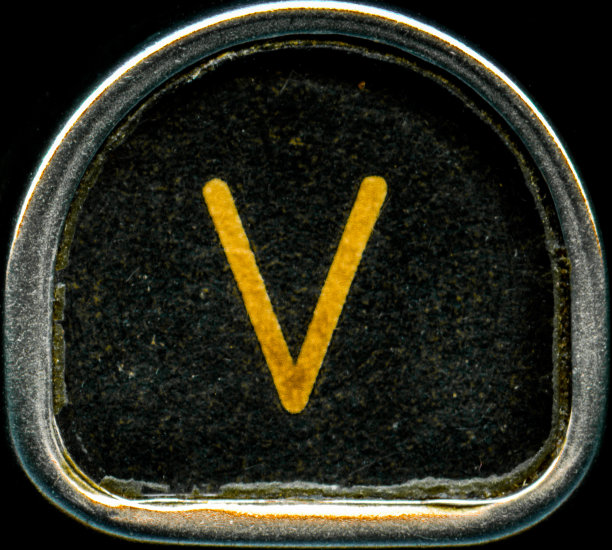 金属字母v