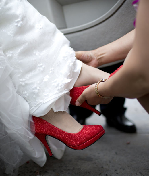 红色中式订婚婚礼背景素材
