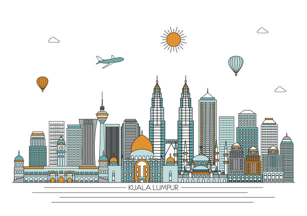 吉隆坡旅游宣传插画