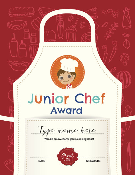 卡通可爱小男孩厨师