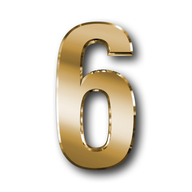 拉丝金属,铬合金,数字6
