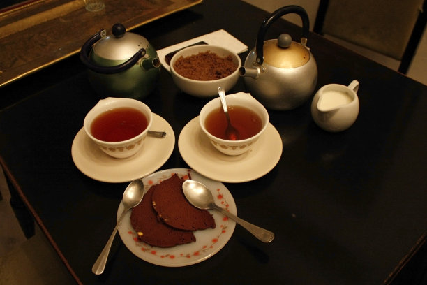 茶壶,甜点心,水平画幅
