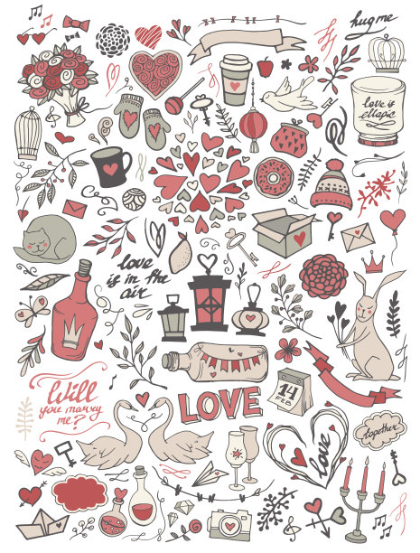 可爱小花兔卡通插画